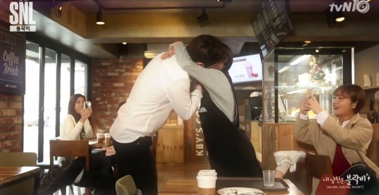Zico & Park Kyung kiss on ‘Saturday Night Live Korea’ while doing