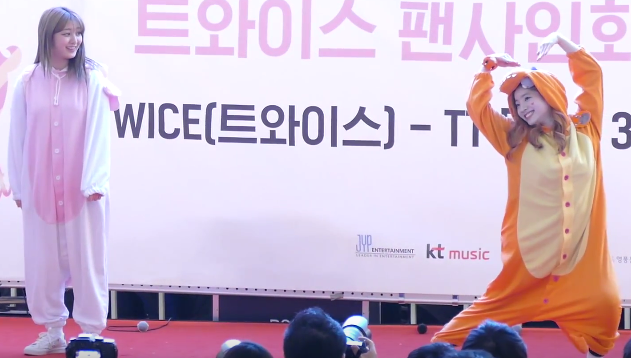 TWICE decided to wear onesies at a recent event, which was fanservice in it...