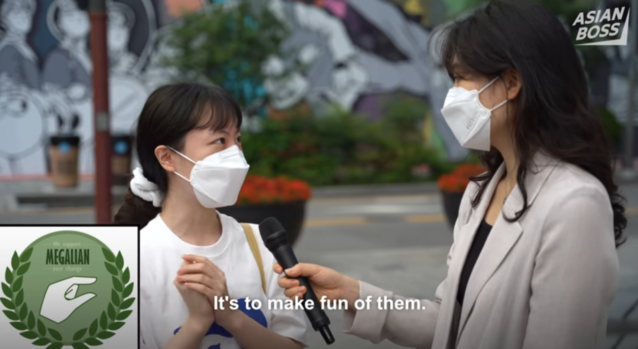 Asian Boss conduct street interviews regarding recent feminist backlash in Korea
